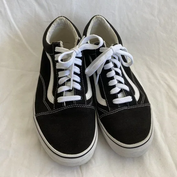 Vans Classic Black Canvas Old Skool Shoes Size M 9 1/2 W 11 - Picture 6 of 7